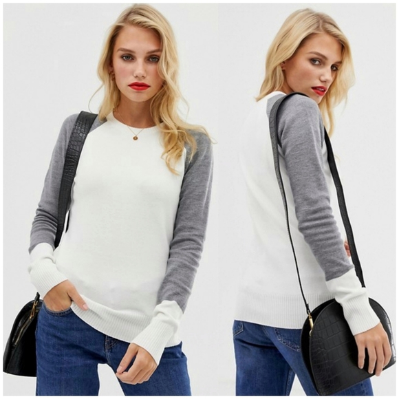 French Connection Colorblock Raglan Knit Sweater - Picture 8 of 11